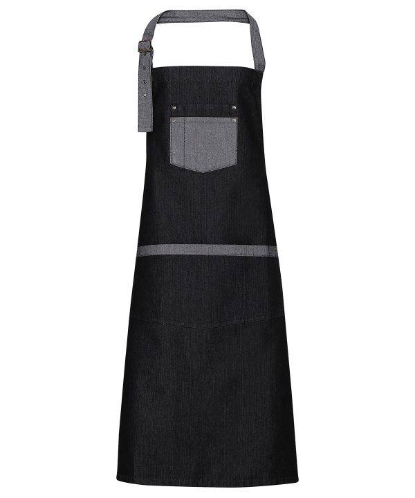 Premier Domain Contrast Denim Bib Apron