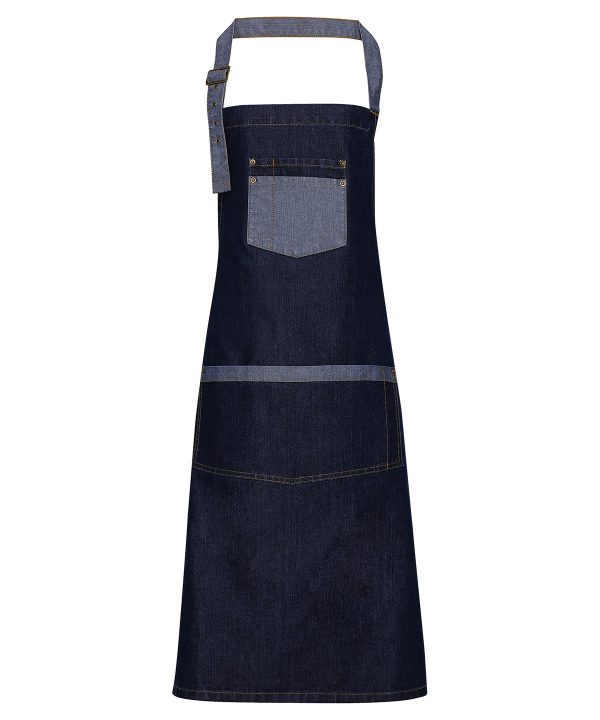 Premier Domain Contrast Denim Bib Apron - Image 2