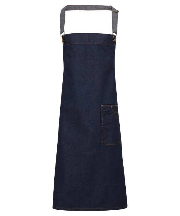 Premier District Waxed-Look Denim Bib Apron - Image 2