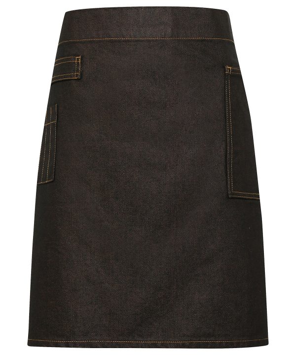 Premier Division Waxed-Look Denim Waist Apron - Image 2