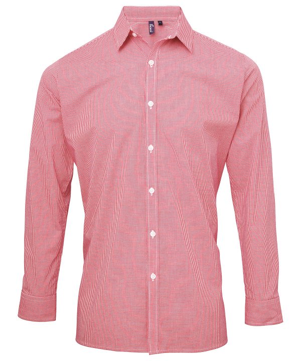 Premier Microcheck (Gingham) Long Sleeve Cotton Shirt - Image 4