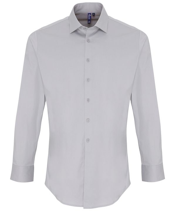 Premier Stretch Fit Cotton Poplin Long Sleeve Shirt - Image 3