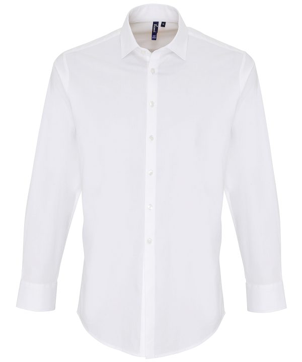 Premier Stretch Fit Cotton Poplin Long Sleeve Shirt - Image 4