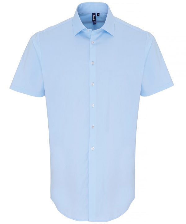 Premier Stretch Fit Cotton Poplin Short Sleeve Shirt - Image 2