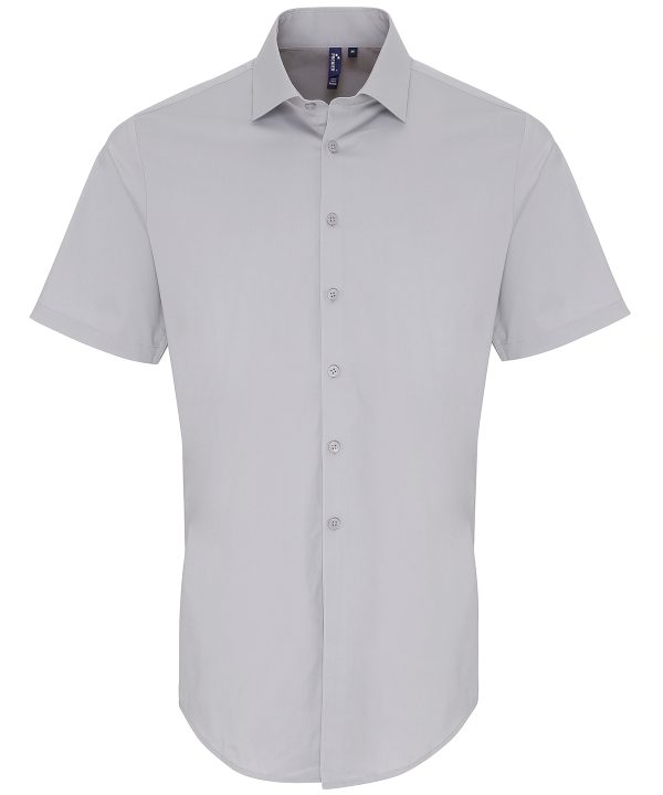 Premier Stretch Fit Cotton Poplin Short Sleeve Shirt - Image 3