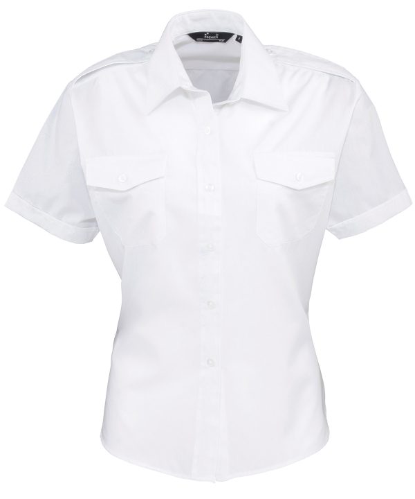 Premier Women`s Short Sleeve Pilot Blouse