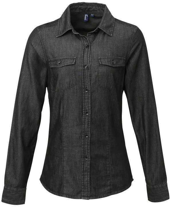 Premier Women`s Jeans Stitch Denim Shirt