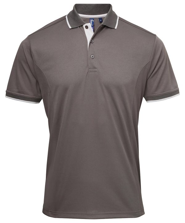 Premier Contrast Coolchecker Polo - Image 8