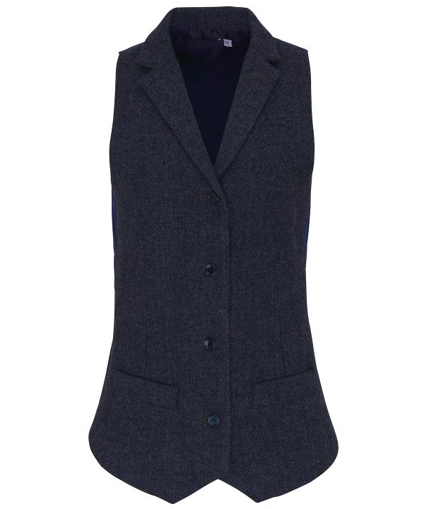 Premier Women`s Herringbone Waistcoat - Image 3