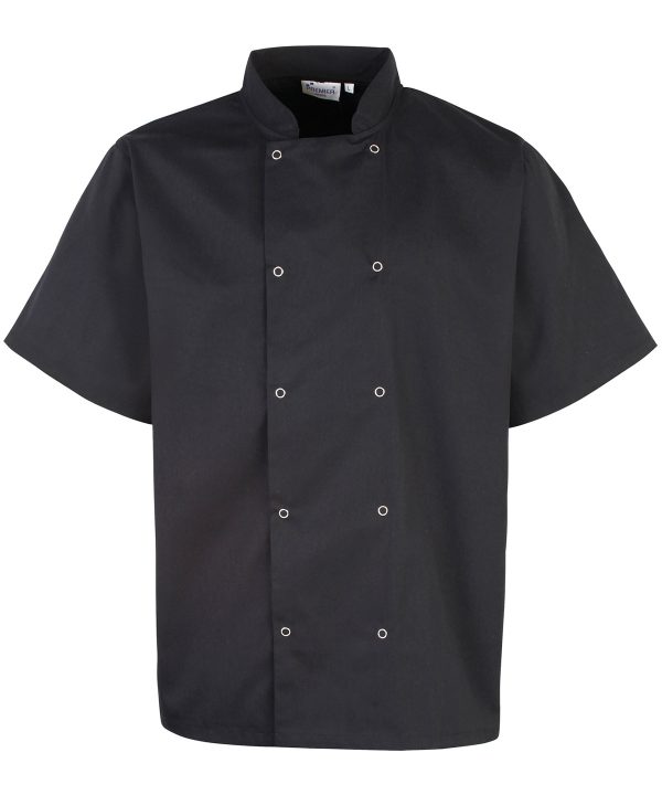 Premier Studded Front Short Sleeve Chef`s Jacket