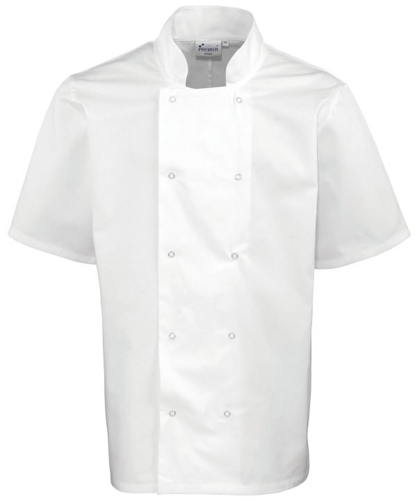 Premier Studded Front Short Sleeve Chef`s Jacket - Image 2