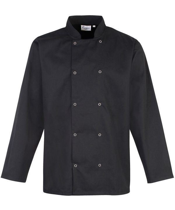 Premier Studded Front Long Sleeve Chef`s Jacket