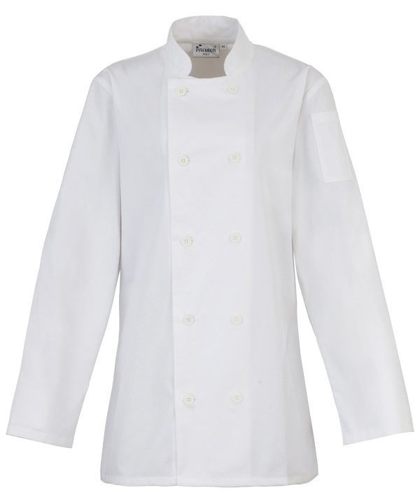 Premier Women`s Long Sleeve Chef`s Jacket