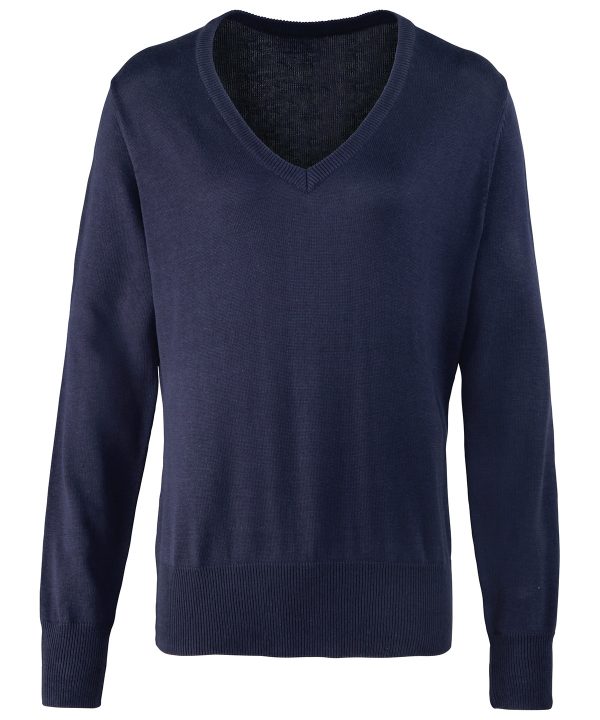 Premier Women`s V-Neck Knitted Sweater - Image 3