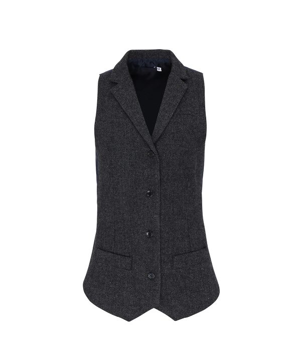 Premier Women`s Herringbone Waistcoat - Image 2