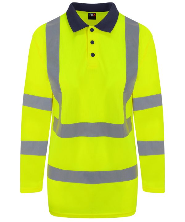 Prortx High Visibility High Visibility Long Sleeve Polo - Image 10