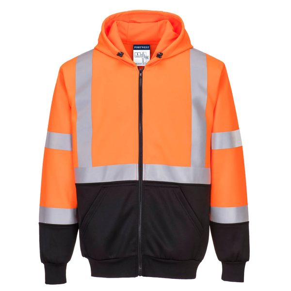 Portwest Hi-Vis Contrast Zipped Hoodie