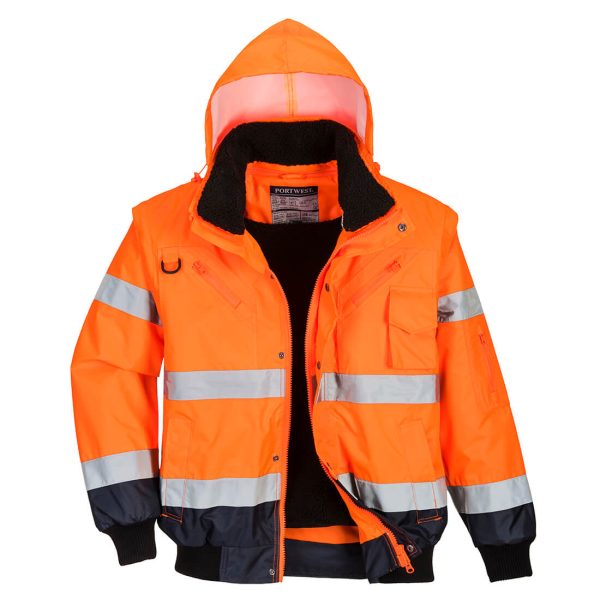 Portwest Hi-Vis 3-in-1 Contrast Bomber Jacket