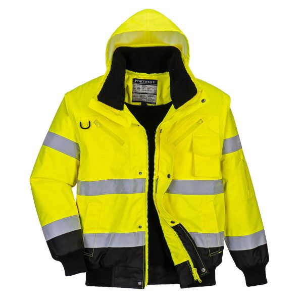 Portwest Hi-Vis 3-in-1 Contrast Bomber Jacket - Image 16