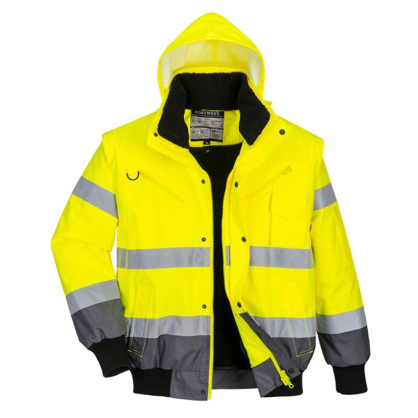 Portwest Hi-Vis 3-in-1 Contrast Bomber Jacket - Image 22