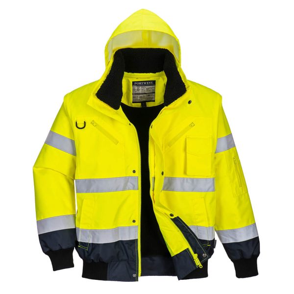 Portwest Hi-Vis 3-in-1 Contrast Bomber Jacket - Image 28