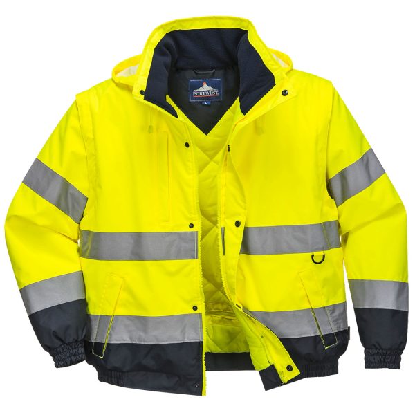 Portwest Hi-Vis 2-in-1 Contrast Bomber Jacket - Image 9