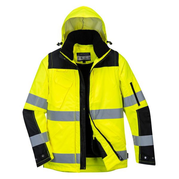 Portwest Hi-Vis 3-in-1 Contrast Winter Pro Jacket - Image 7