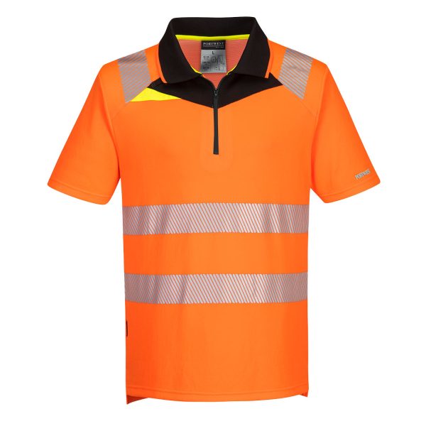 Portwest DX4 Hi-Vis Zip Polo Shirt S/S