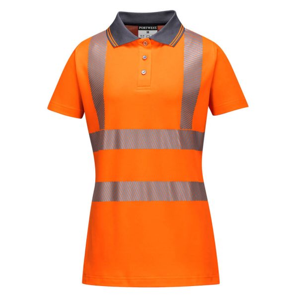 Portwest Hi-Vis Women's Cotton Comfort Pro Polo Shirt S/S - Image 7