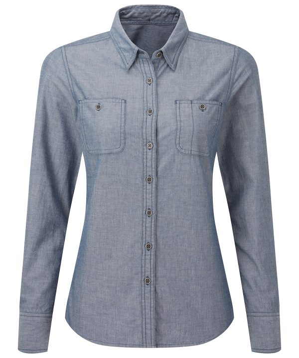 Premier Women`s Chambray Shirt, Organic And Fairtrade Certified - Image 2