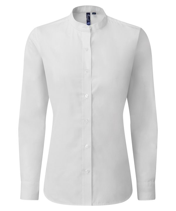 Premier Women`s Banded Collar 'Grandad' Shirt