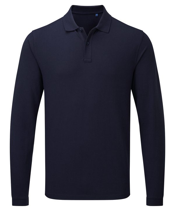 Premier Essential Unisex Long Sleeve Workwear Polo Shirt - Image 2