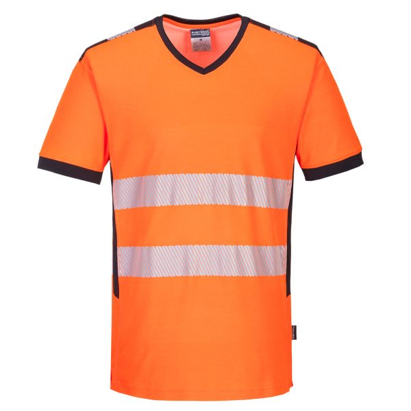 Portwest PW3 Hi-Vis V-Neck Mesh Insert T-Shirt S/S