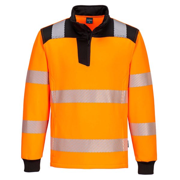 Portwest PW3 Hi-Vis 1/4 Zip Sweatshirt - Image 2