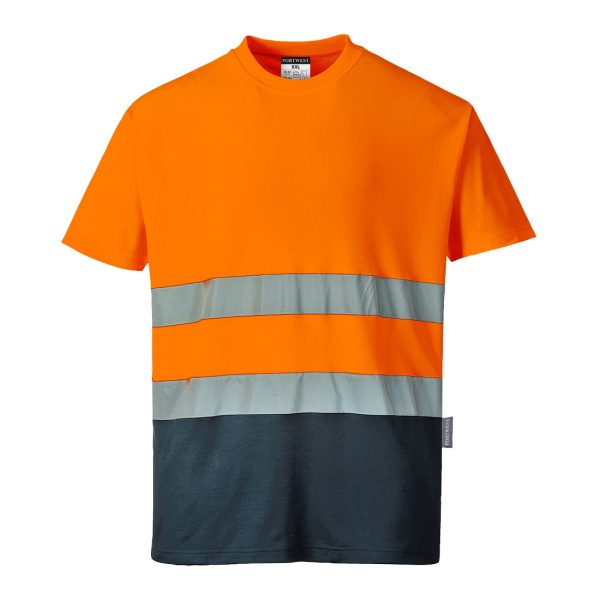 Portwest Hi-Vis Cotton Comfort Contrast T-Shirt S/S