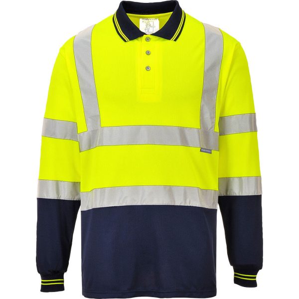 Portwest Hi-Vis Contrast Polo Shirt L/S - Image 8