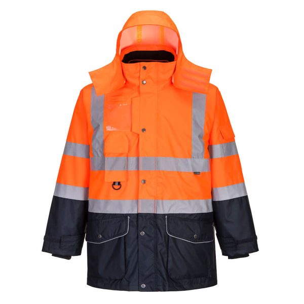 Portwest Hi-Vis Breathable 7-in-1 Contrast Traffic Jacket