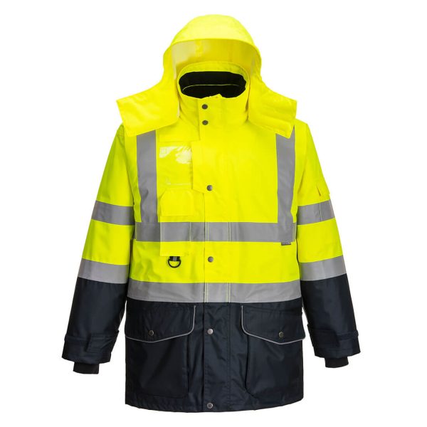 Portwest Hi-Vis Breathable 7-in-1 Contrast Traffic Jacket - Image 8