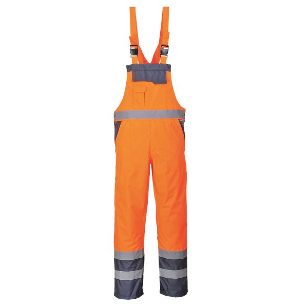 Portwest Hi-Vis Breathable Contrast Rain Bib and Brace