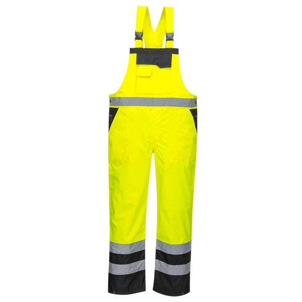 Portwest Hi-Vis Breathable Contrast Rain Bib and Brace - Image 8