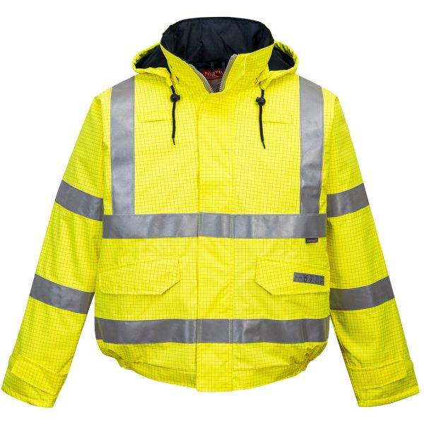 Portwest Bizflame Rain Hi-Vis Antistatic FR Bomber Jacket - Image 9