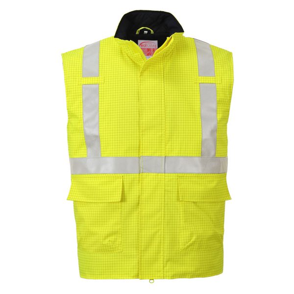 Portwest Bizflame Rain Hi-Vis Anti-static FR Bodywarmer - Image 7