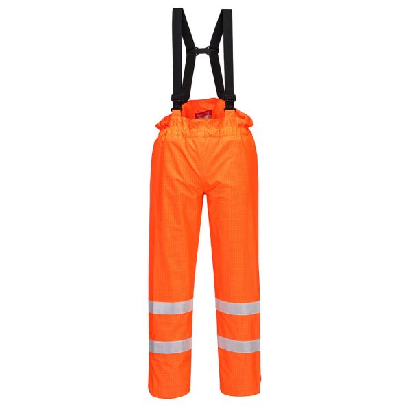 Portwest Bizflame Rain Unlined  Hi-Vis Antistatic FR Trousers