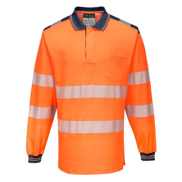 Portwest PW3 Hi-Vis Cotton Comfort Polo Shirt L/S - Image 9