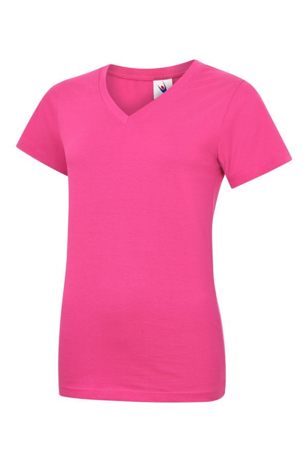 Uneek Ladies Classic V Neck T Shirt - Image 3