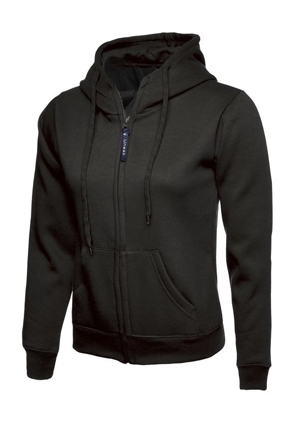 Uneek Ladies Classic Full Zip Hooded Sweatshirt - Image 2