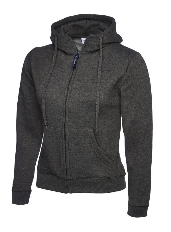 Uneek Ladies Classic Full Zip Hooded Sweatshirt - Image 3