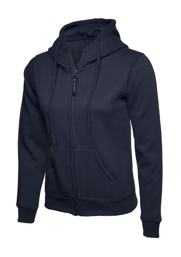 Uneek Ladies Classic Full Zip Hooded Sweatshirt - Image 6