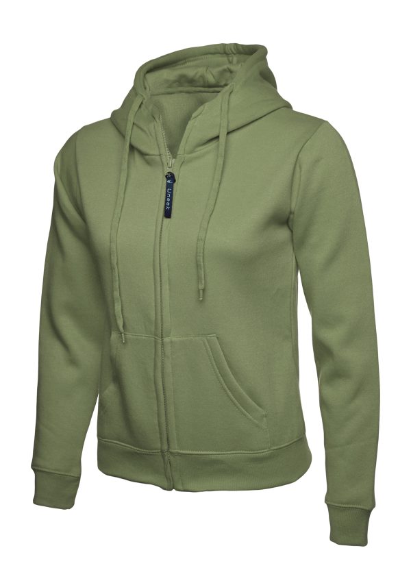 Uneek Ladies Classic Full Zip Hooded Sweatshirt - Image 7