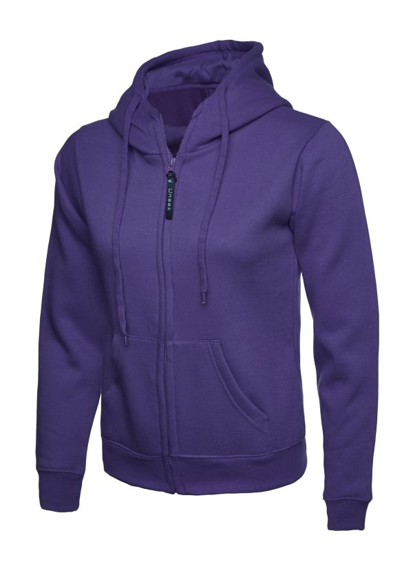 Uneek Ladies Classic Full Zip Hooded Sweatshirt - Image 9